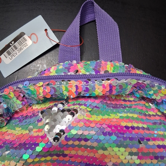 NWT Cat & Jack Little Girl's Sequin Backpack     10"× 12" - Picture 7 of 9